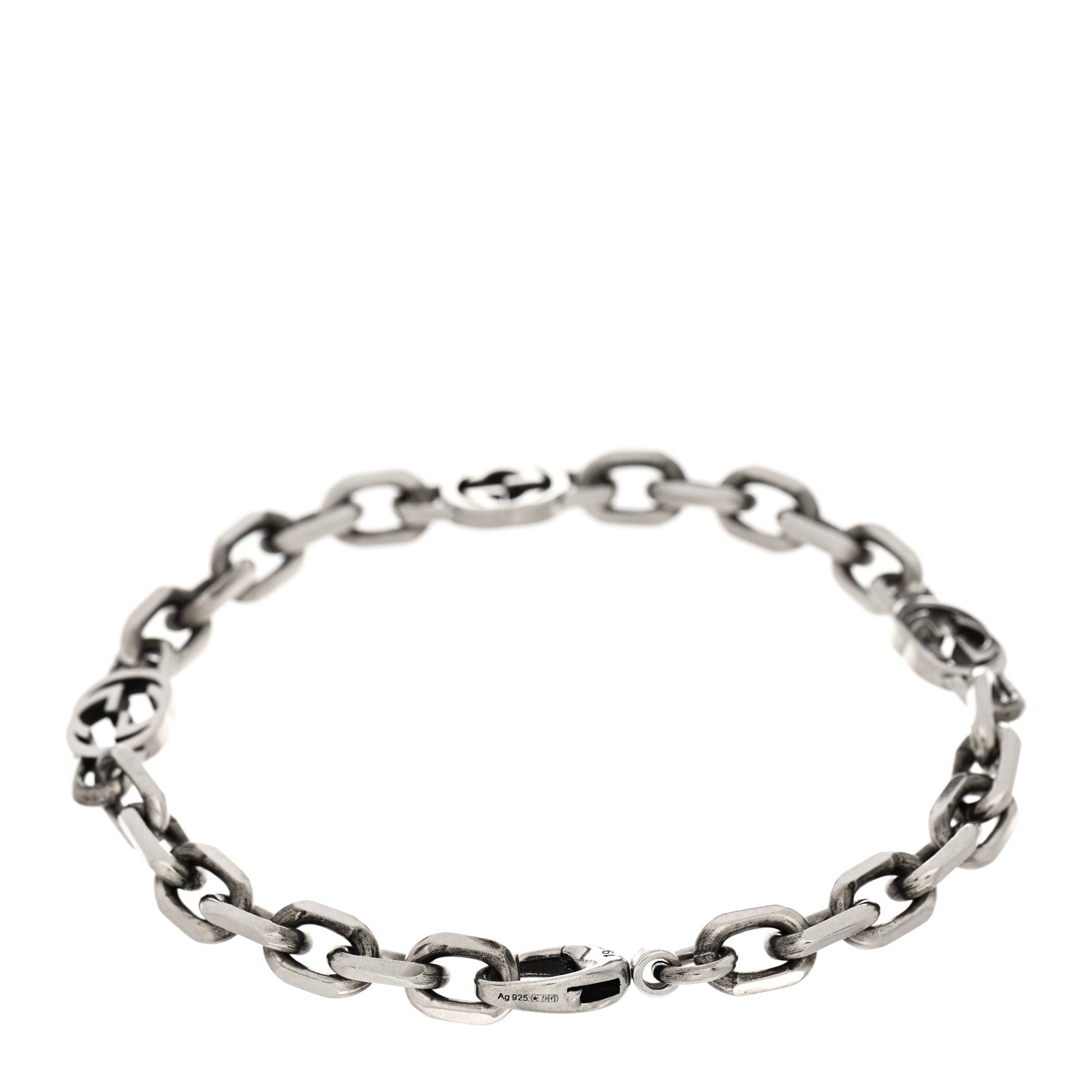 Gucci Sterling Silver Narrow Interlocking G Link Bracelet 2 of 3