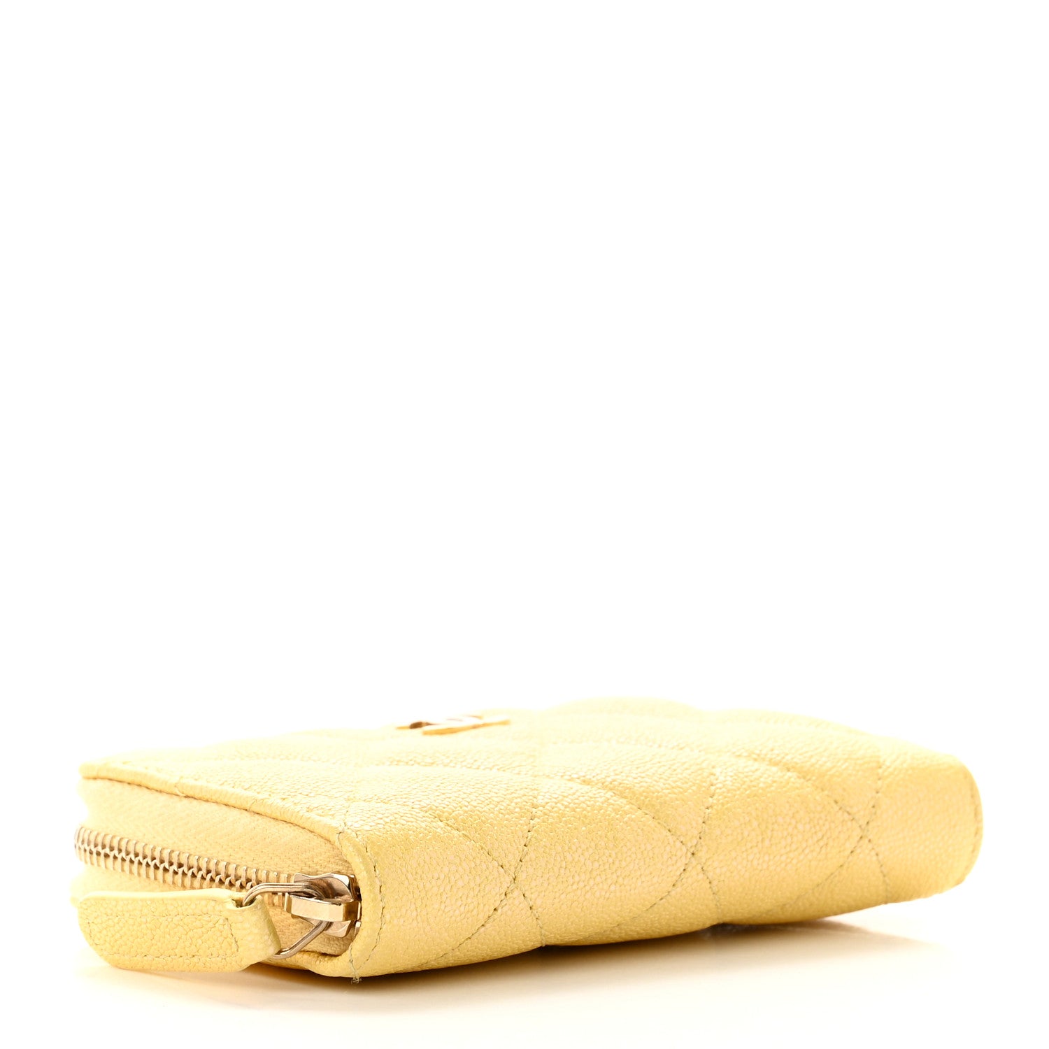 Chanel Iridescent Caviar Quilted Zip Coin Purse Yellow 4 of 8
