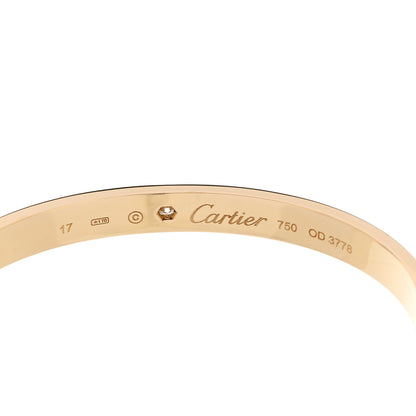 Cartier 18K Yellow Gold 1 Diamond LOVE Cuff Bracelet 17 3 of 3
