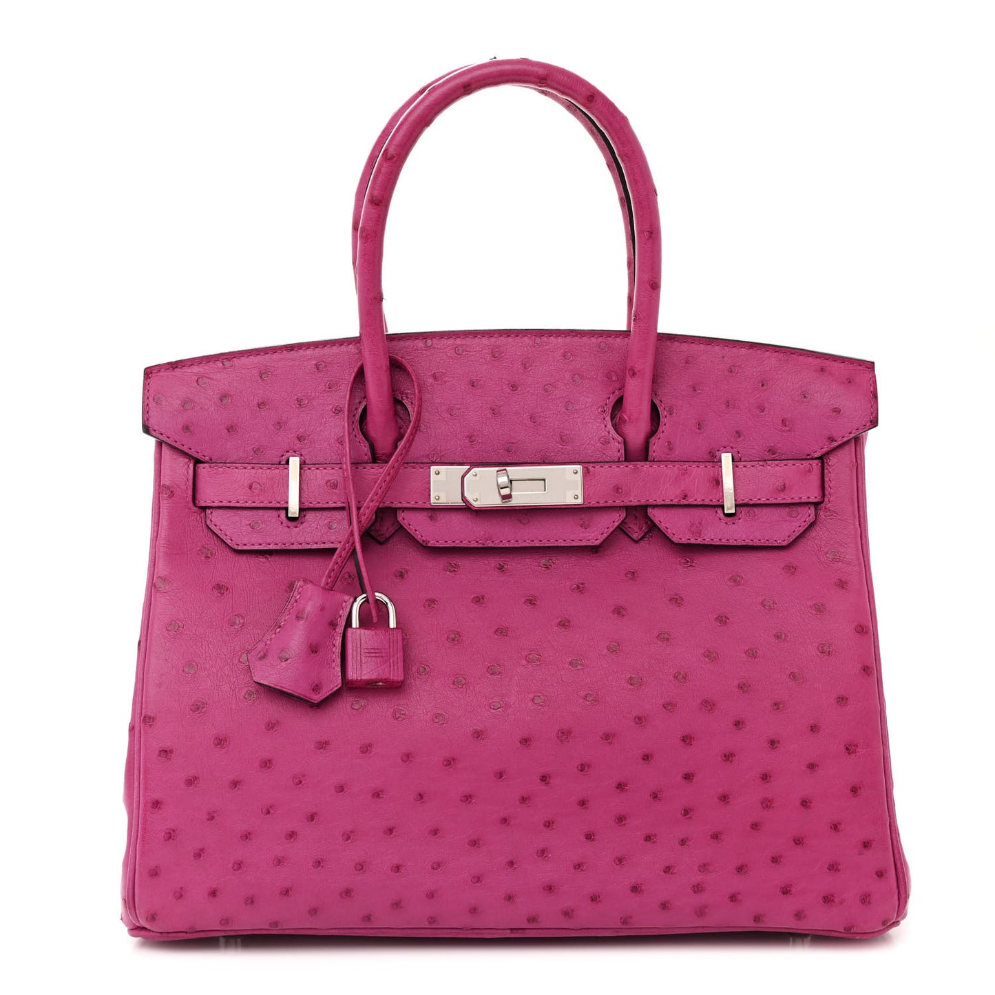 Ostrich Birkin 30 Rose Pourpre
