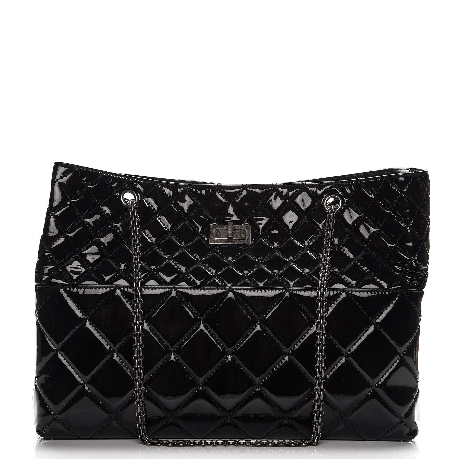 Chanel Patent Quilted Reissue 2.55 Tote Black 1 of 8