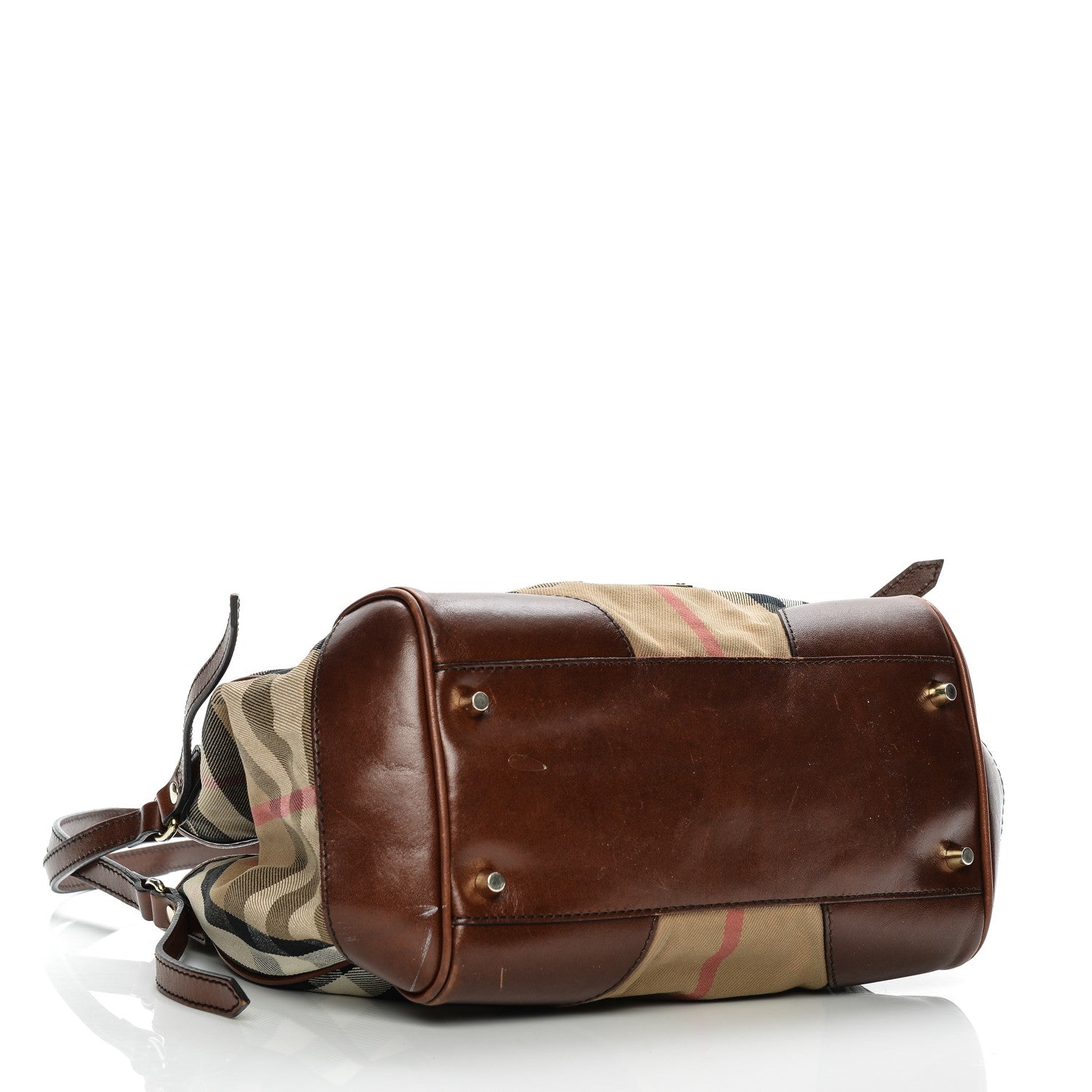 Burberry House Check Small Canterbury Tote Dark Tan 4 of 14