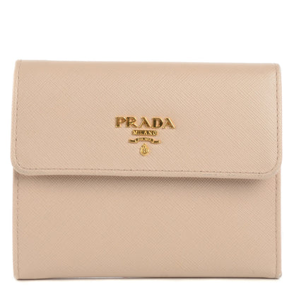 Prada Saffiano Metal Tri-Fold Wallet Cipria 1 of 9