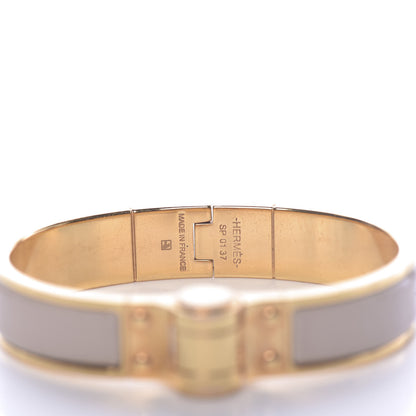 Hermes Enamel Charniere Uni Narrow Hinged Bracelet S Marron Glace 4 of 5