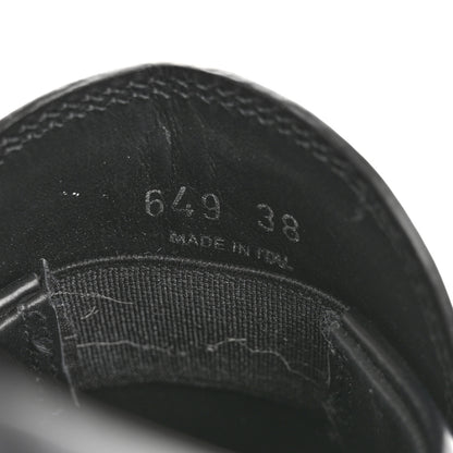 Prada Spazzolato Rois Metal Triangle Logo Monolith 55mm Loafers 38 Black 9 of 11