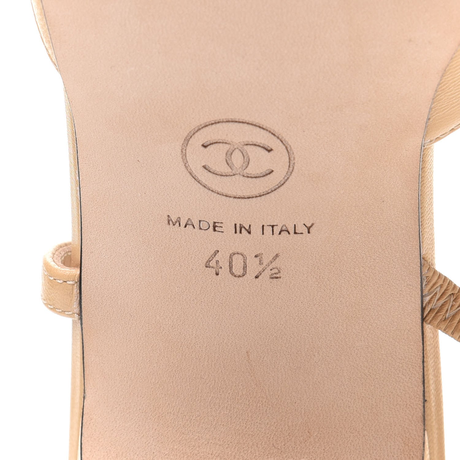 Chanel Goatskin Grosgrain Cap Toe CC Slingback Pumps 40.5 Beige Black 7 of 10
