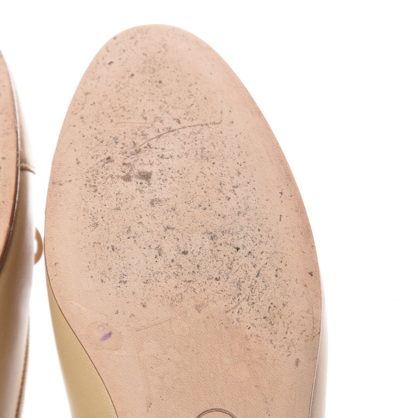 Lambskin Cap Toe CC Ballerina Flats 36 Beige