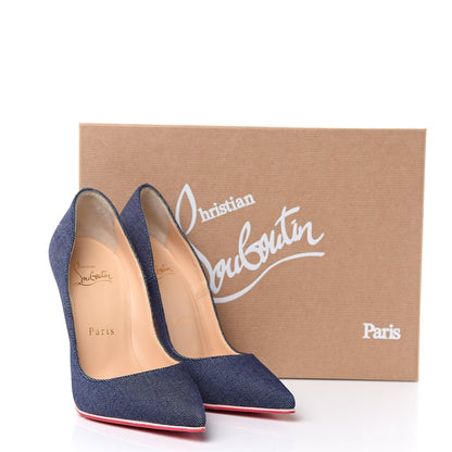 Christian Louboutin Denim Jazz Calf So Kate 120 Pumps 35 Blue Pompadour 11 of 11