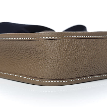 Hermes Taurillon Clemence Amazone Evelyne TPM Etoupe Bleu Indigo 9 of 11