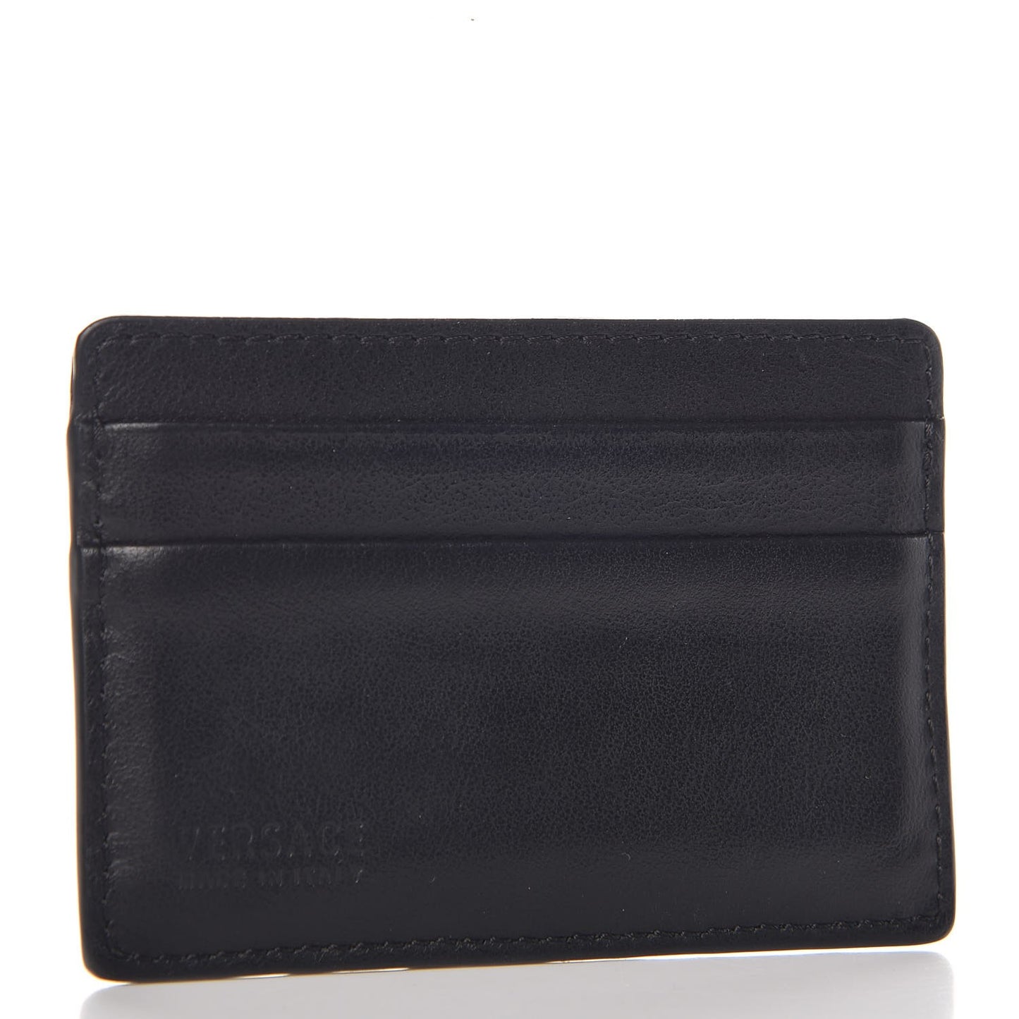Patent Calfskin Palazzo Card Holder Black