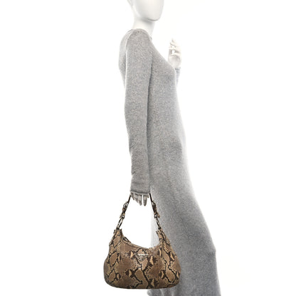 Prada Snakeskin Logo Hobo Roccia 2 of 11