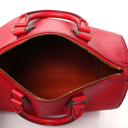 Louis Vuitton Epi Speedy 25 Castillan Red 5 of 10