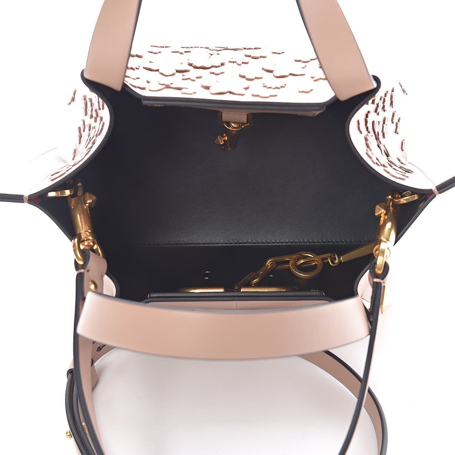 Valentino Garavani Smooht Calfskin Floral Small Go Logo Escape Shopper Poudre 5 of 11