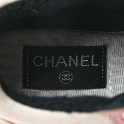 Chanel Nylon Lambskin Suede Calfskin CC Sneakers 36 Pink White Black 6 of 9