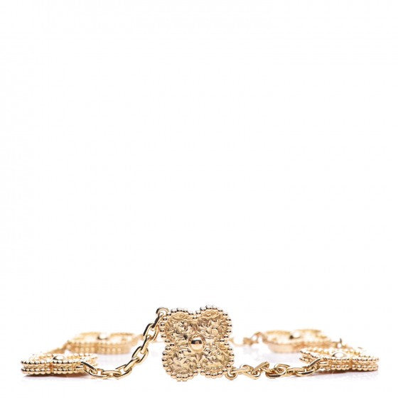 18K Yellow Gold 5 Motifs Vintage Alhambra Bracelet