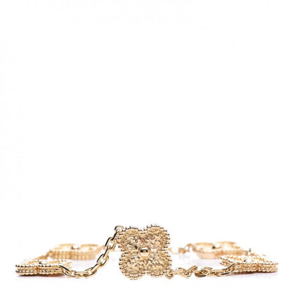 Van Cleef & Arpels 18K Yellow Gold 5 Motifs Vintage Alhambra Bracelet 1 of 7