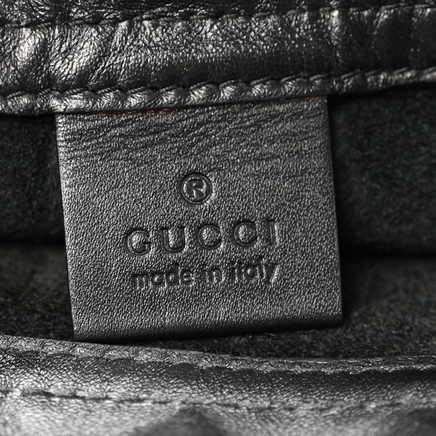 Gucci Calfskin Logo Drawstring Backpack Black 7 of 12