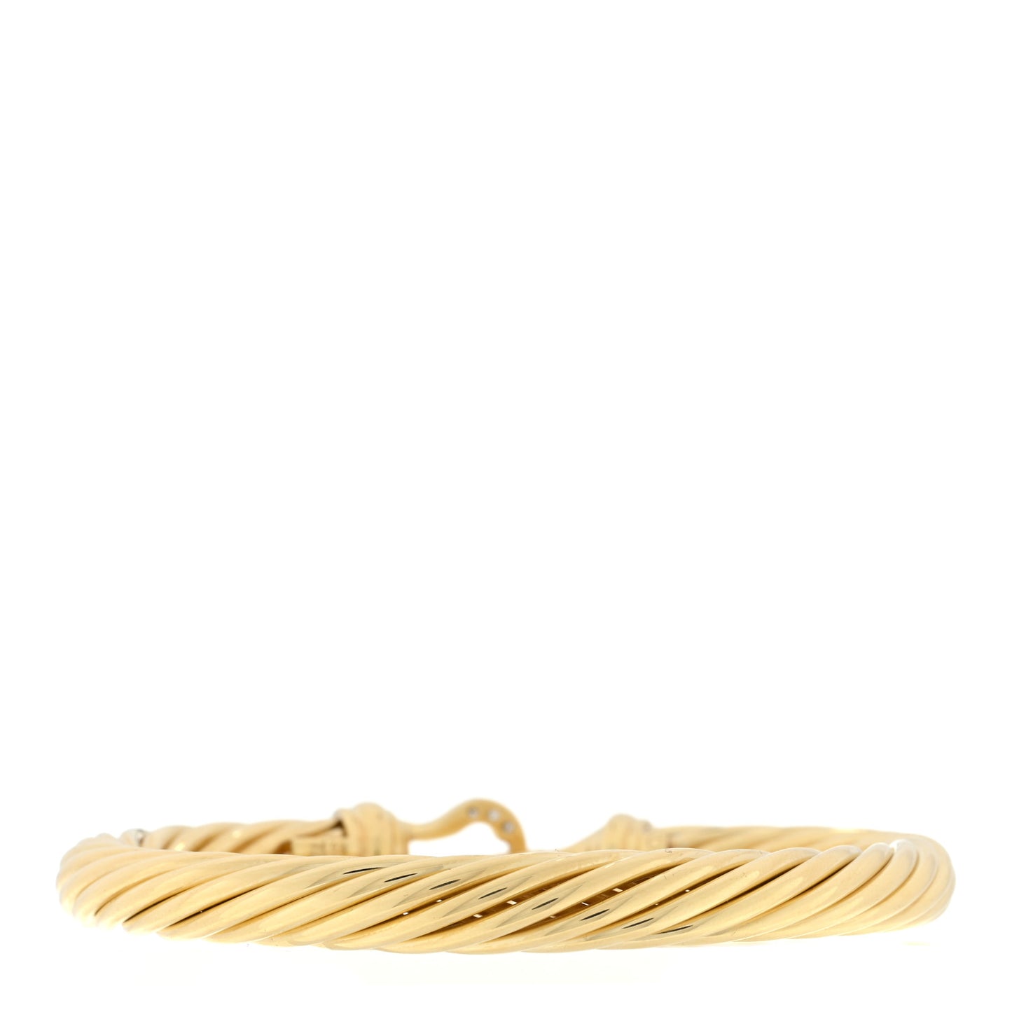 18K Yellow Gold Diamond 7mm Buckle Cable Bracelet