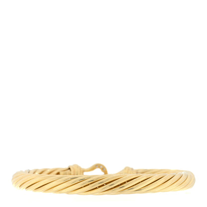 David Yurman 18K Yellow Gold Diamond 7mm Buckle Cable Bracelet 2 of 3