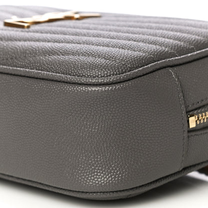 Saint Laurent Grain De Poudre Matelasse Monogram Mini Lou Camera Bag Fog 9 of 9