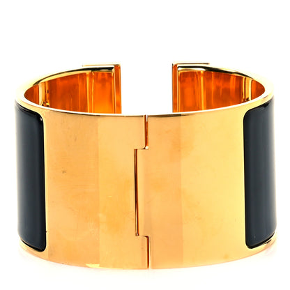 Hermes Enamel Extra Wide Clic Clac H Bracelet PM Black 3 of 6