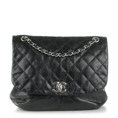 Chanel Shiny Lambskin Quilted Medium Trianon Messenger Flap Black 1 of 8