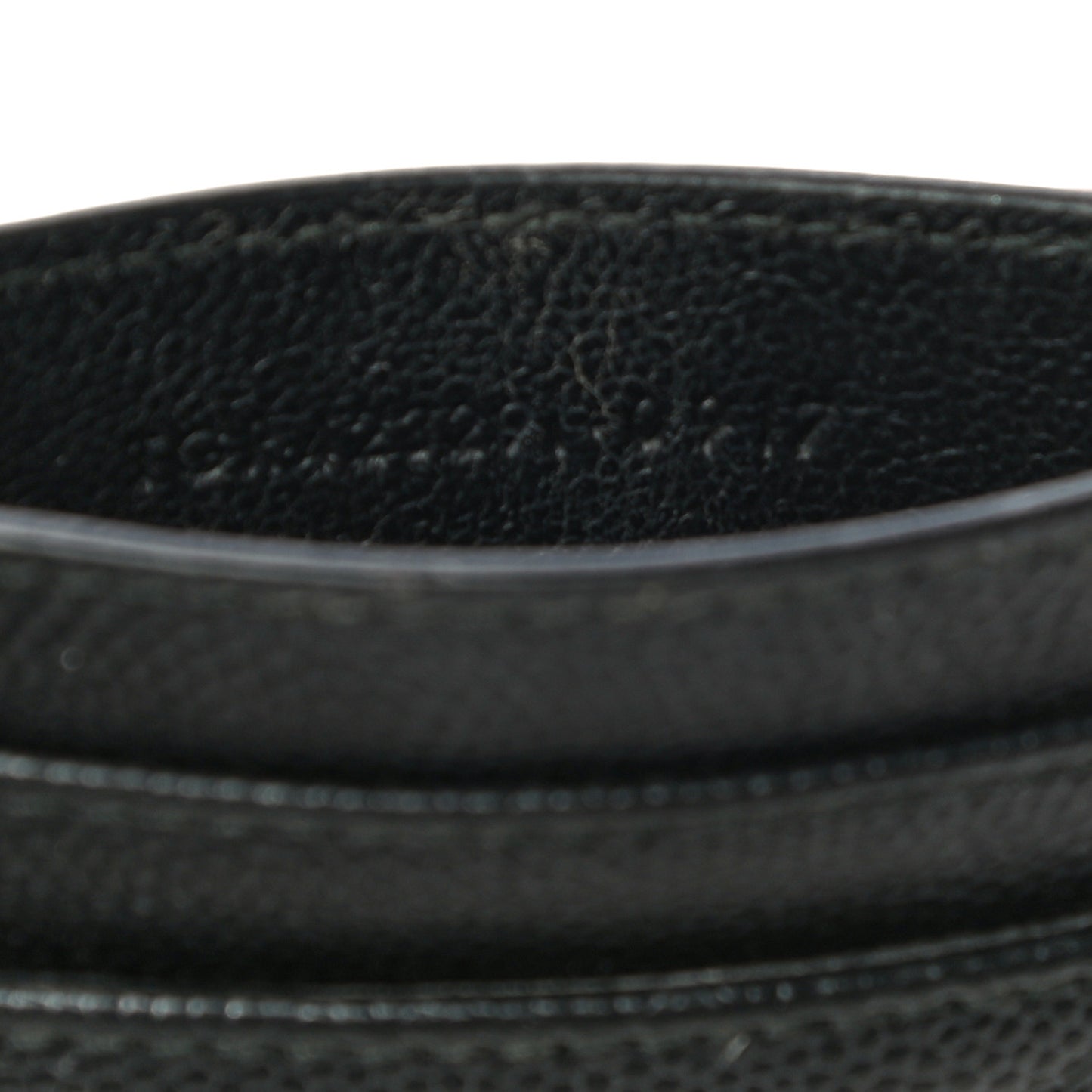 Grain De Poudre Matelasse Chevron Monogram Credit Card Case Black