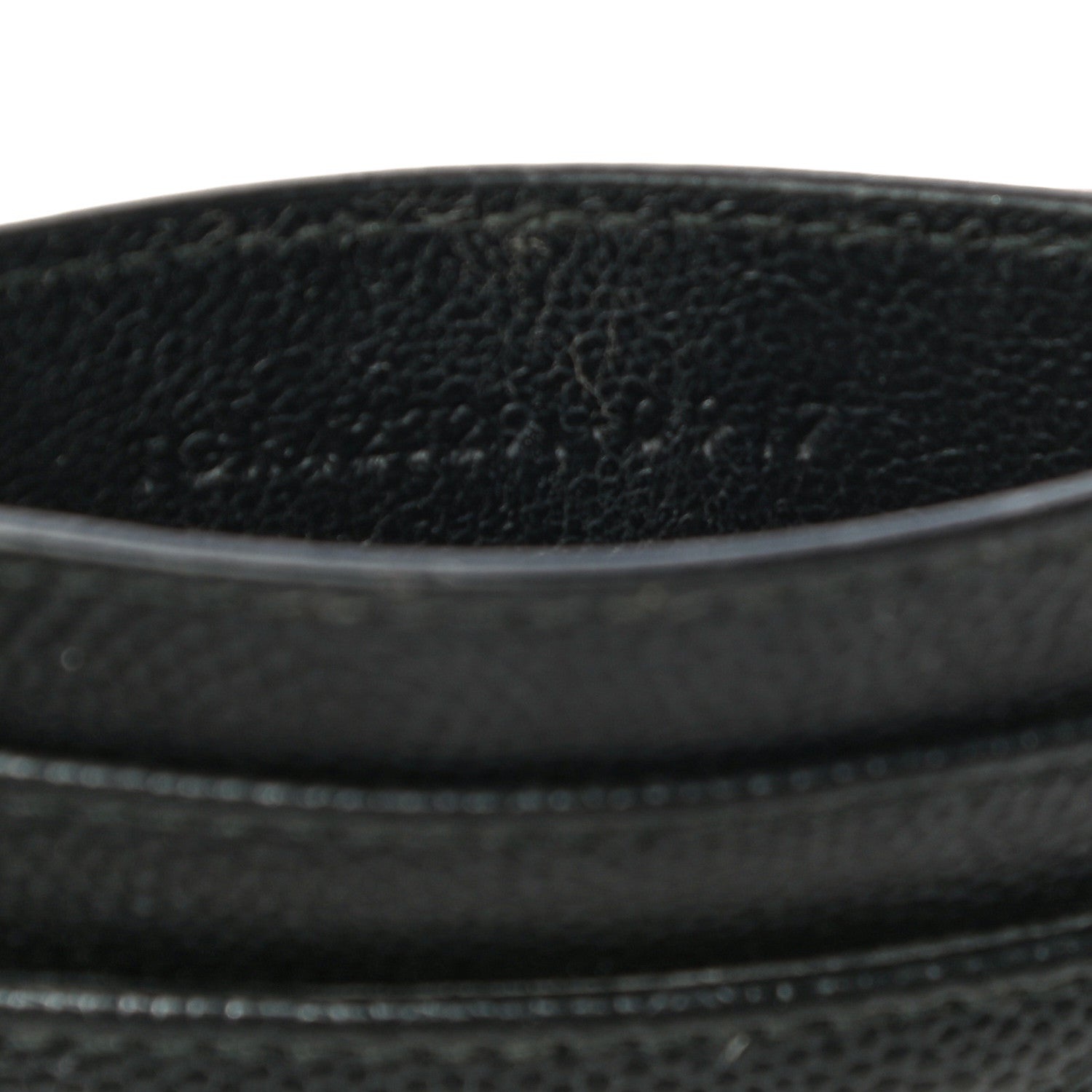 Saint Laurent Grain De Poudre Matelasse Chevron Monogram Credit Card Case Black 7 of 13