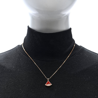 Bulgari 18K Rose Gold Diamond Carnelian Divas' Dream Pave Pendant Necklace 2 of 4