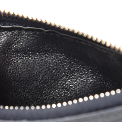 Saint Laurent Calfskin Crocodile Embossed 5 Fragments Zip Pouch Card Holder Blue Marine 8 of 11
