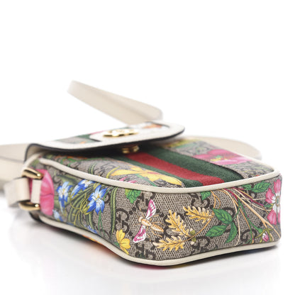 Gucci GG Supreme Monogram Flora Web Ophidia Phone Crossbody Bag White 8 of 11