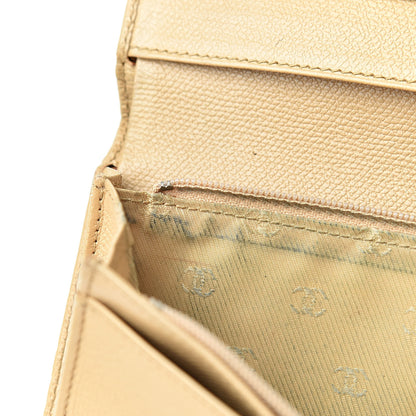 Chanel Grained Calfskin CC Button Yen Wallet Beige 12 of 19