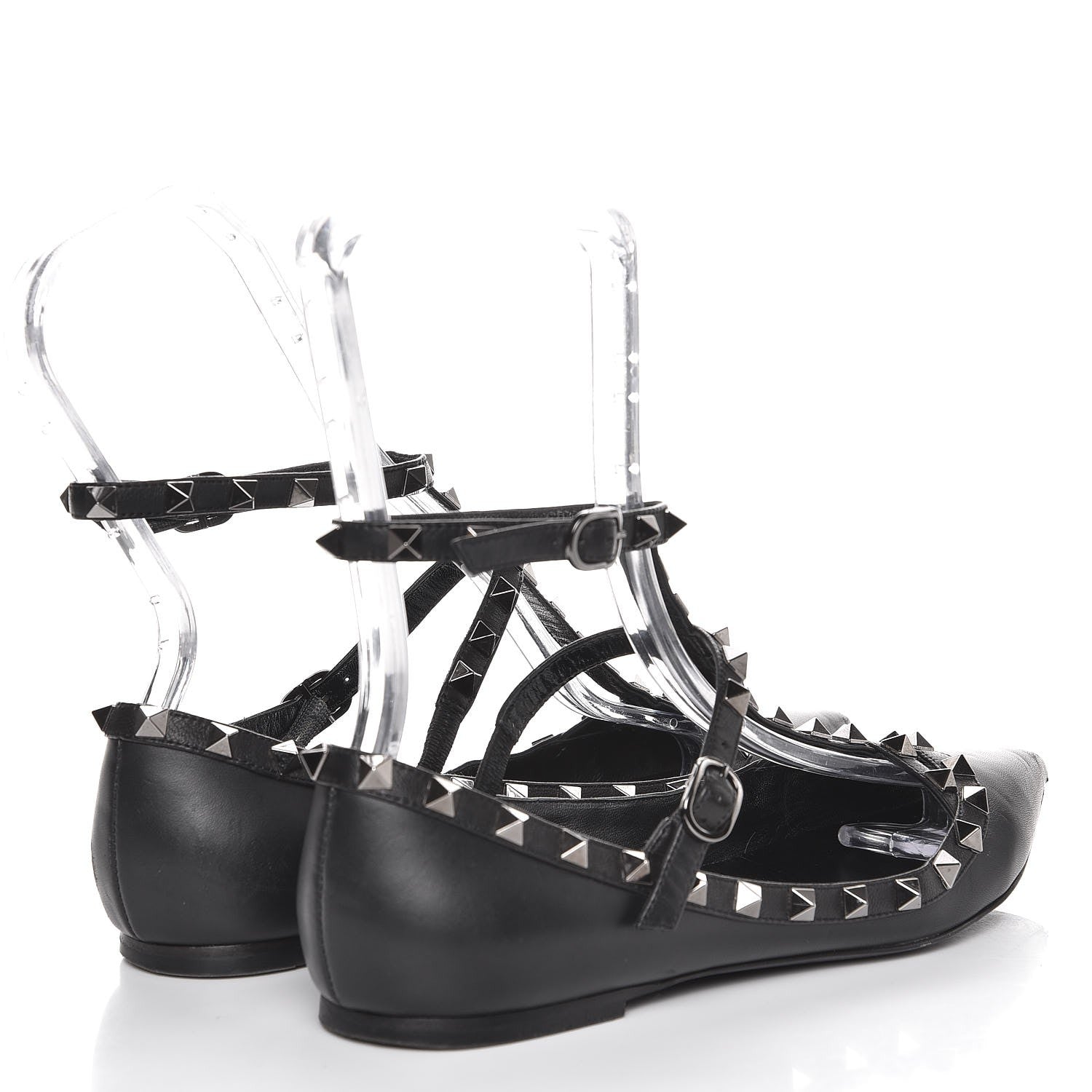 Valentino Garavani Nappa Rockstud Cage Ballerina Flats 39 Black 4 of 14