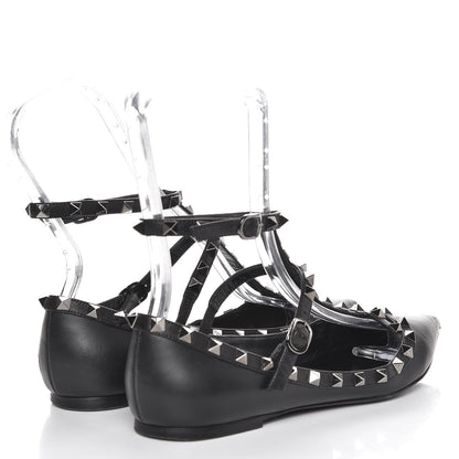 Valentino Garavani Nappa Rockstud Cage Ballerina Flats 39 Black 4 of 14