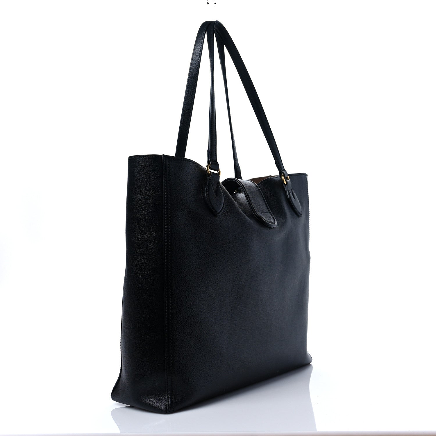 Gucci New Sakai Calfskin Lux Medium Dahlia Tote Black 2 of 9