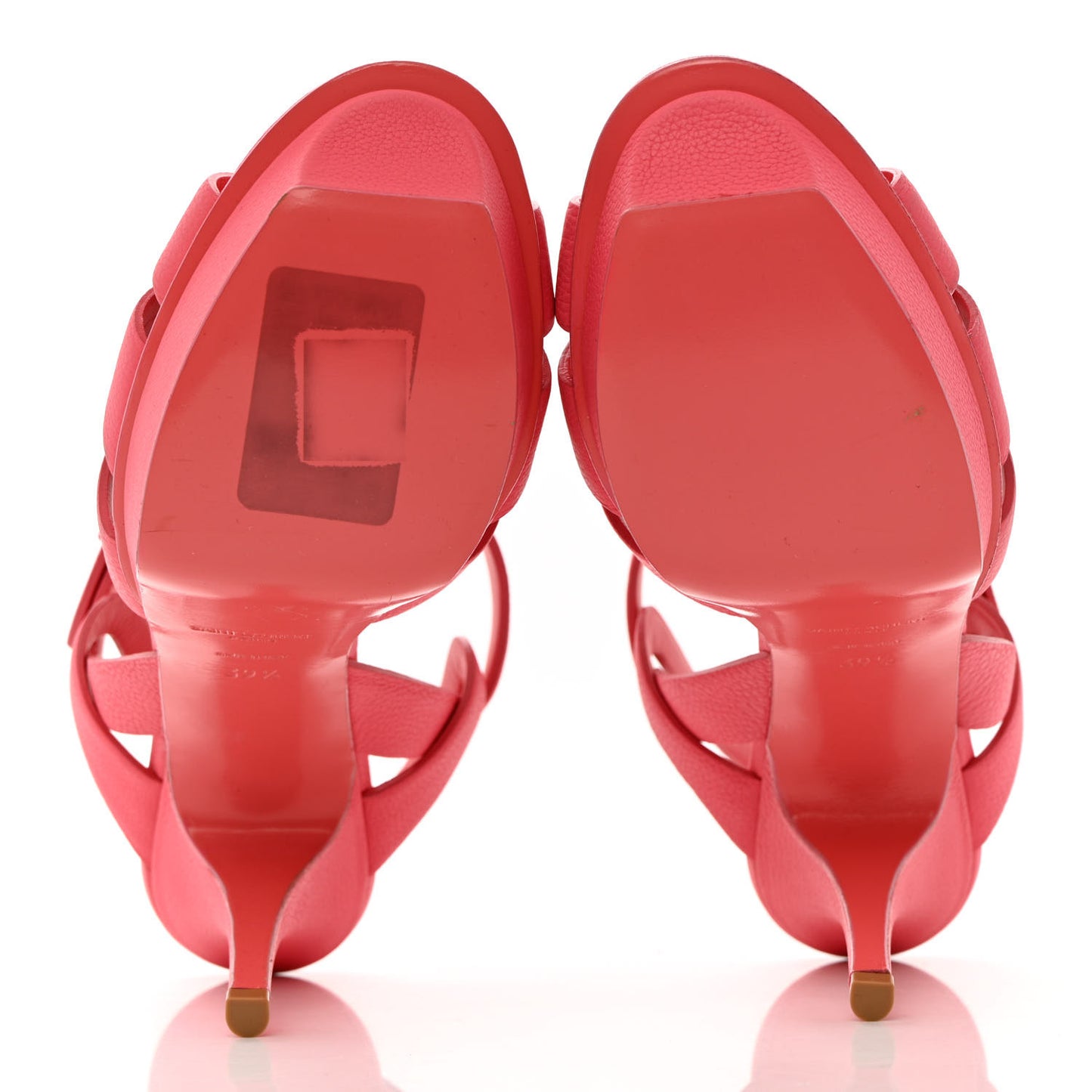 Grained Calfskin Tribute 75 Platform Sandals 39.5 Rose Clair