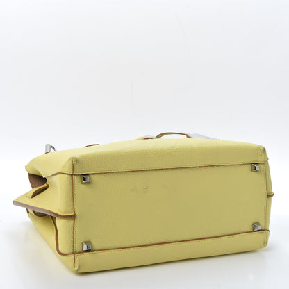 MCM Grained Calfskin Medium Milla Tote Custard Yellow 3 of 7