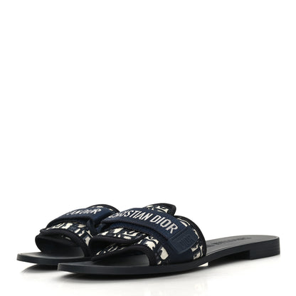 Christian Dior Nylon Oblique Dio(r)evolution Slide Sandals 40 Deep Blue 3 of 8
