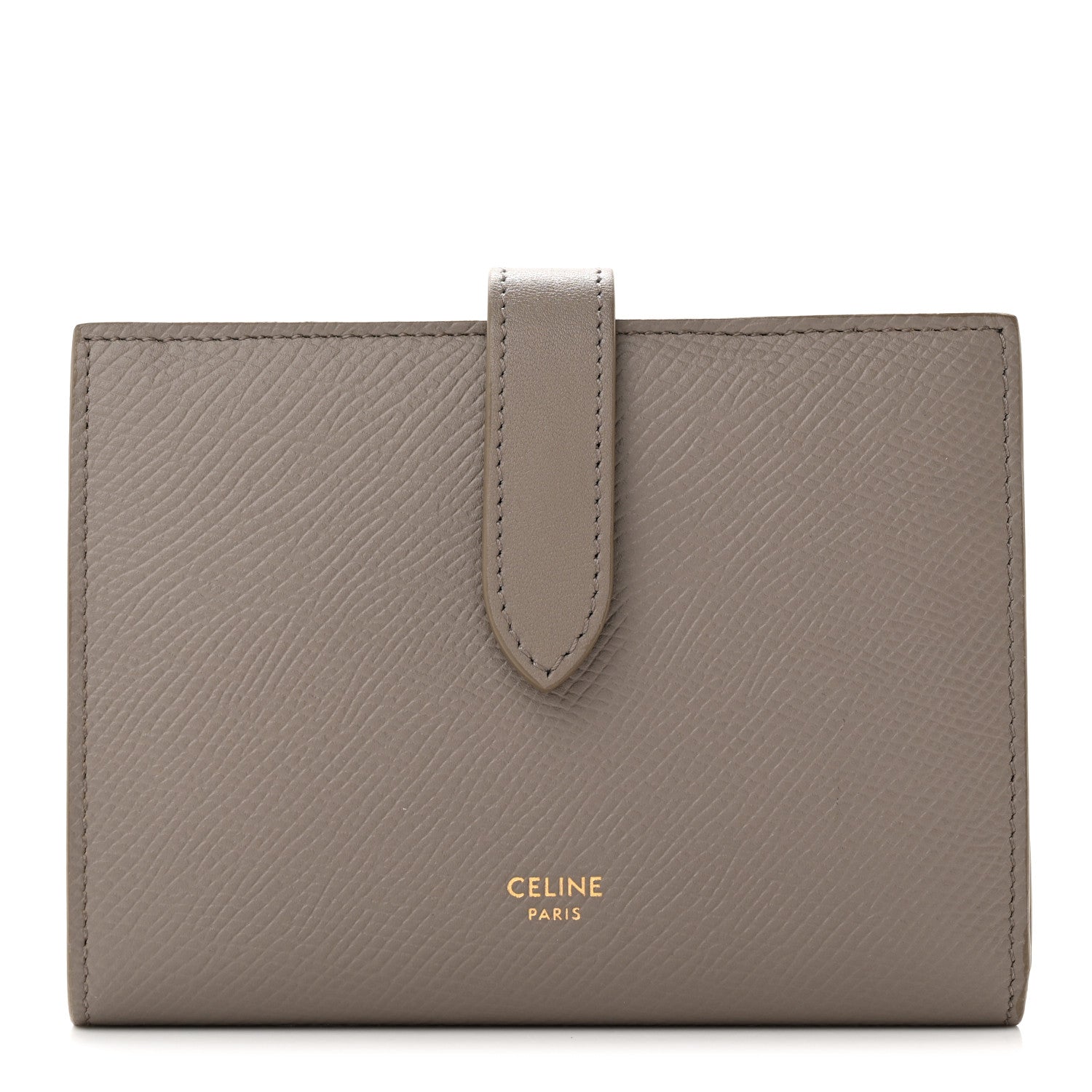 Celine Grained Calfskin Medium Multifunction Strap Wallet Pebble 1 of 9