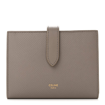 Celine Grained Calfskin Medium Multifunction Strap Wallet Pebble 1 of 9
