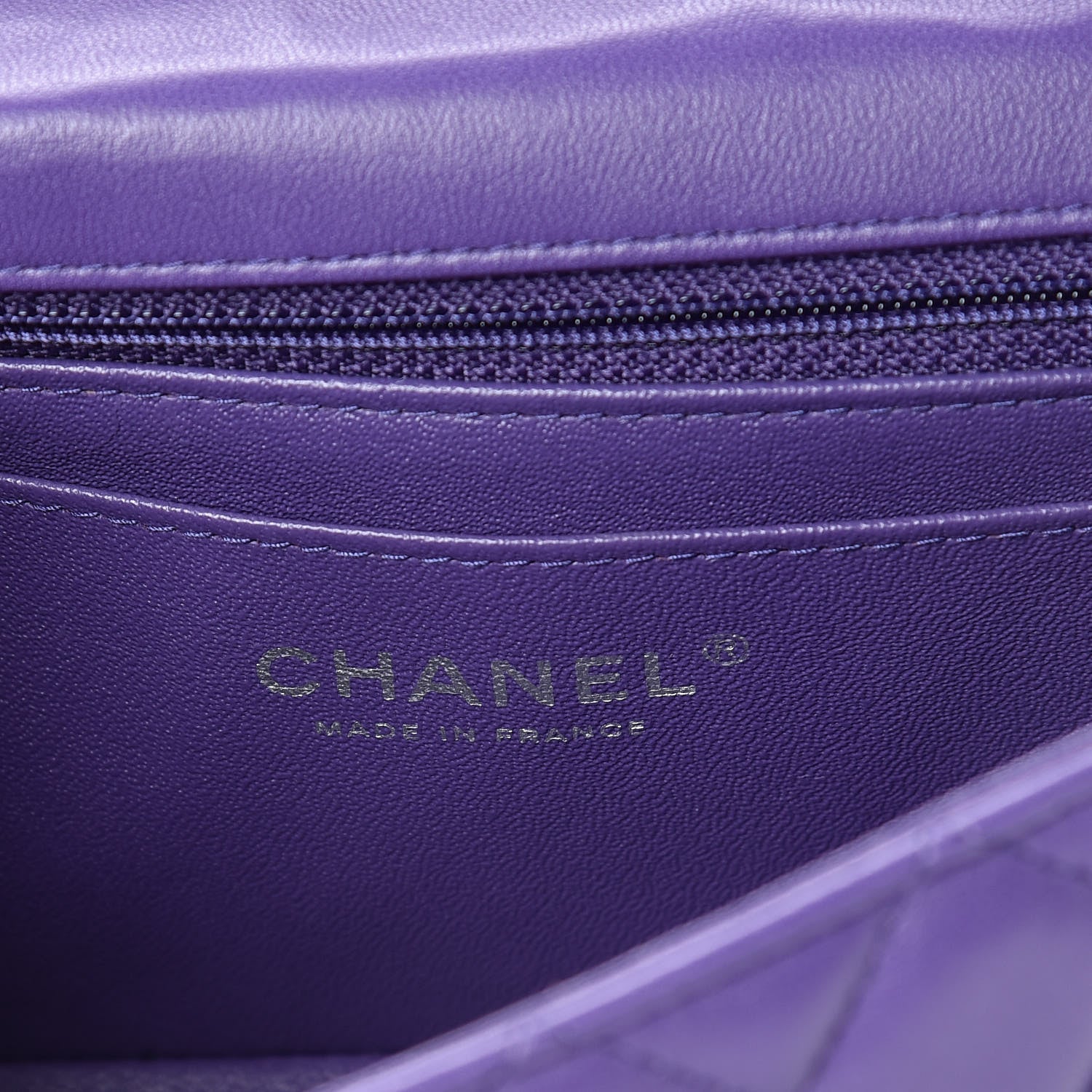 Chanel Lambskin Quilted Mini Rectangular Flap Purple 8 of 9