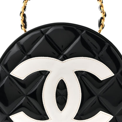 Chanel Patent CC Round Vanity Case Black 9 of 11