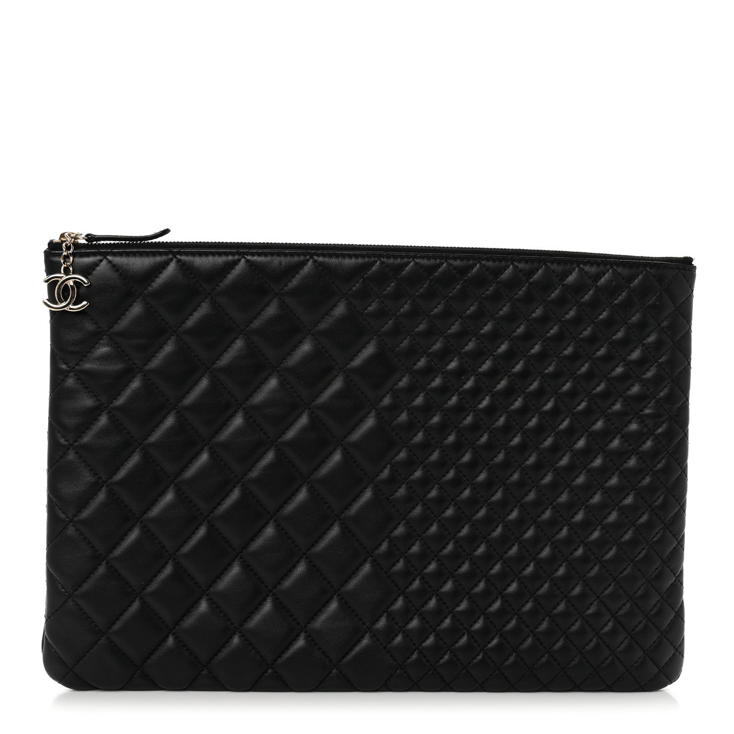 Chanel Lambskin Bi Quilted Large Cosmetic Case Black 1 of 7