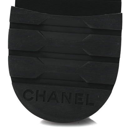 Chanel Shiny Goatskin Calfskin Quilted Lace Up Combat Boots 37 Black 8 of 11