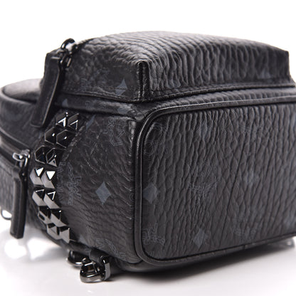 MCM Visetos Studded X-Mini Bebe Boo Backpack Black 5 of 9