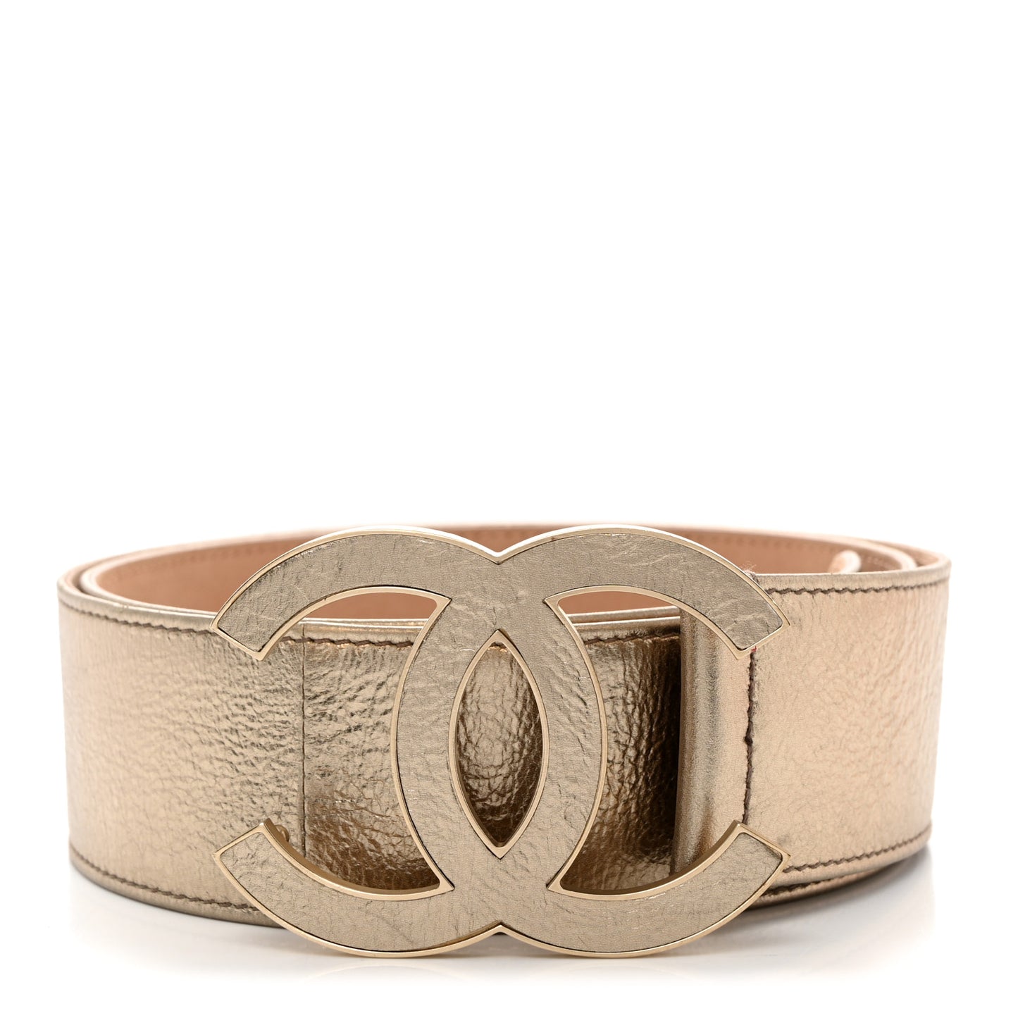 Metallic Calfskin CC Belt 95 38 Gold