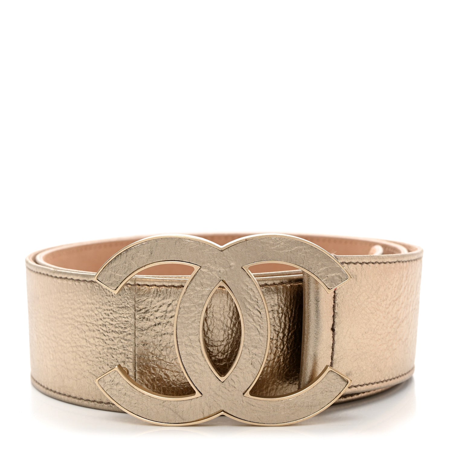 Chanel Metallic Calfskin CC Belt 95 38 Gold 1 of 8