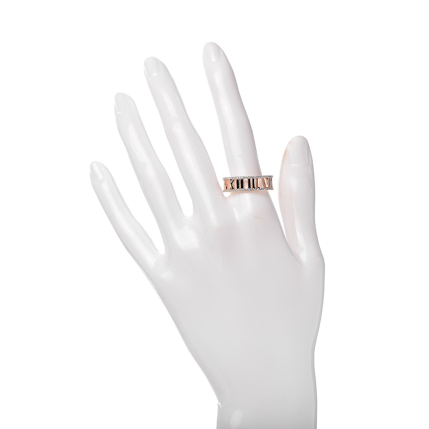 Tiffany 18K Rose Gold Diamond Atlas Open Pave Ring 58 8.5 2 of 5