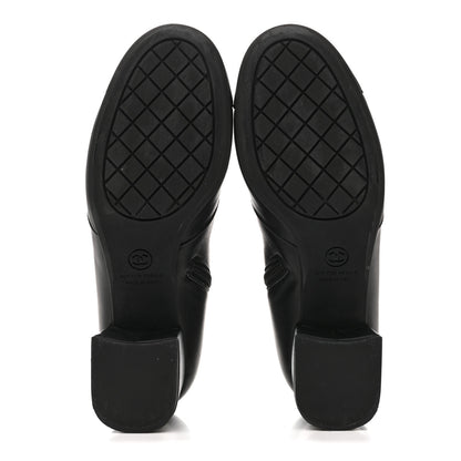 Chanel Stretch Lambskin Cap Toe CC Short Boots 38.5 Black 6 of 9