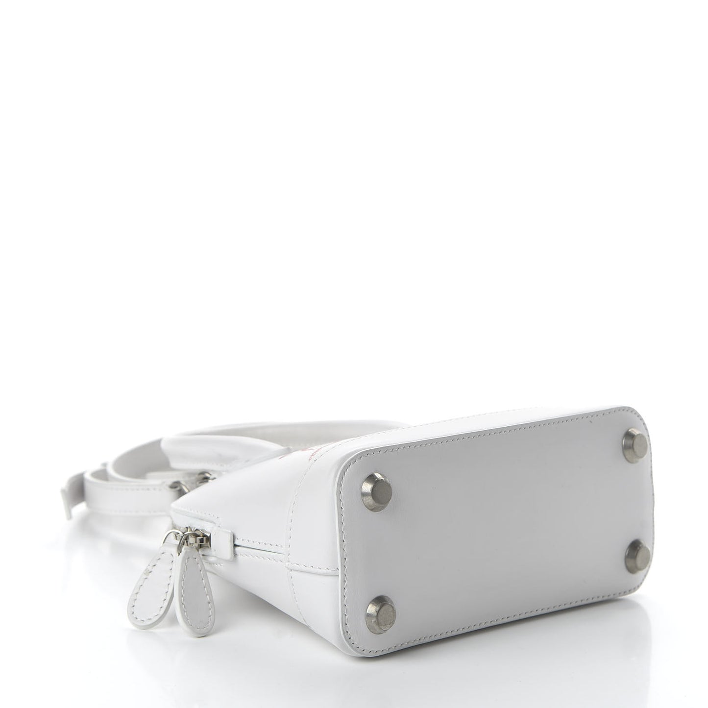 Calfskin Lipstick Logo XXS Ville Top Handle Bag White